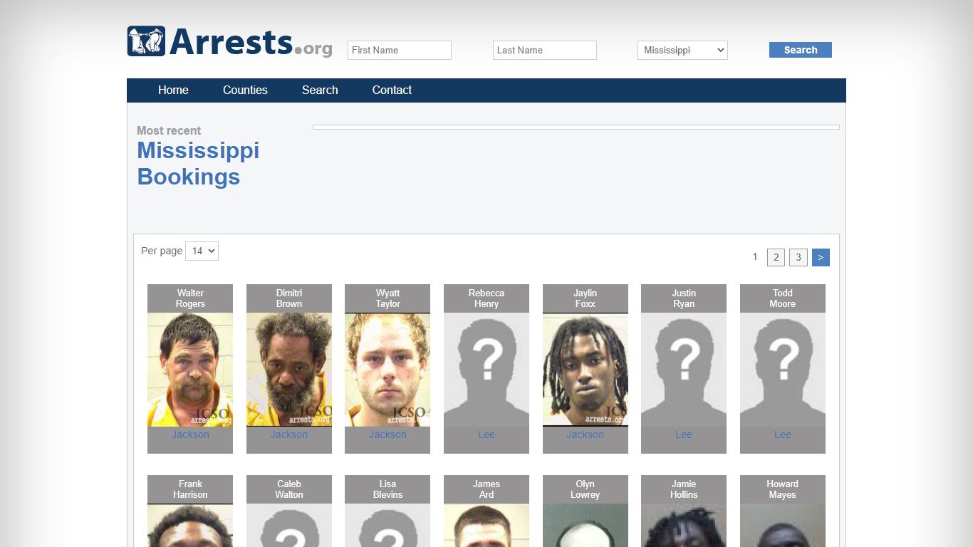 Mississippi Arrests and Inmate Search